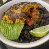 Cuban breakfast with chickpea scramble   at Raw and Juicy in Alys Beach