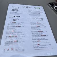 Vegan menu may 2023  at Taqueria La Lupe in Sevilla