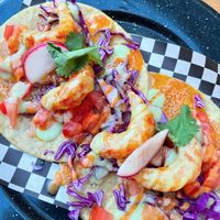 langostinos tacos  at Taqueria La Lupe in Sevilla
