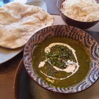 Spinach dal at Garlic n Greens in Bruges