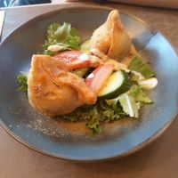 Vegetable samosa at Garlic n Greens in Bruges