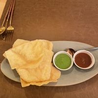 Papadams  at Garlic n Greens in Bruges