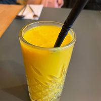 Vegan mango lassi at Garlic n Greens in Bruges