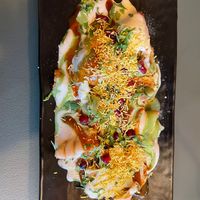 Samosa chaat at Garlic n Greens in Bruges