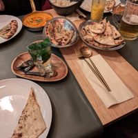 Tofu Tikka Masala, Garlic Naan Bread and Kulcha at Garlic n Greens in Bruges