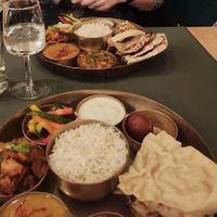 Great vegan and veggie food, we had the veggie and vegan thali and they were both delicious (reasonably priced at 22EUR each) at Garlic n Greens in Bruges