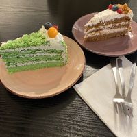 panda cake and carrot cake #Veganuary at Linh - Not Just A Restaurant in Prague