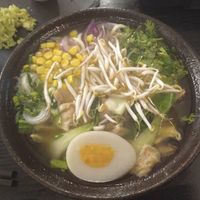 Vegan ramen with vegan egg at Linh - Not Just A Restaurant in Prague