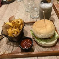 Homemade burger + cookie milkshake   at Linh - Not Just A Restaurant in Prague