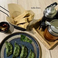 Vegan gyoza & tofu friess  at Linh - Not Just A Restaurant in Prague