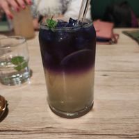 Blueberry pea lemonade at Linh - Not Just A Restaurant in Prague