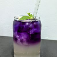 Blue butterfly pea lemonade at Linh - Not Just A Restaurant in Prague