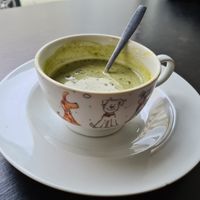 Matcha latte at Linh - Not Just A Restaurant in Prague