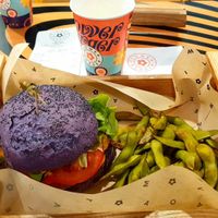 Purple Cheesy Menu 12.50€ at Flower Burger - Bicocca Village in Milan