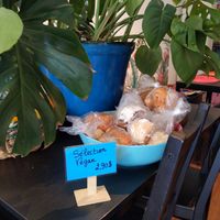 Yesterday's vegan pastries at a discount. at Station Mahalo in Montreal