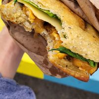 Tempeh sandwich💚 at Station Mahalo in Montreal