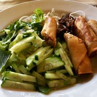 Grilled Veggie Teriyaki and Golden Rolls at Green Earth Vegan Cuisine in Pasadena