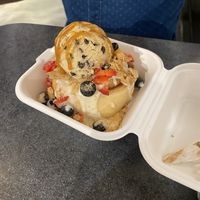 Build your own with Carmel sauce, cookie dough scoop, graham crackers, berries   at Cinnaholic in Coral Springs
