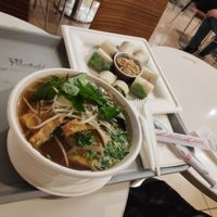 Soup and spring roll at Loving Hut - Westfield Mall Food Emporium in San Francisco