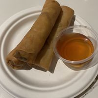 Golden Rolls (Fried eggrolls with Tofu and veggies, 3 pieces) at Loving Hut - Westfield Mall Food Emporium in San Francisco