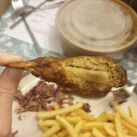 Jerk 'chicken' - on a sugar cane bone! at Jam Delish in North London