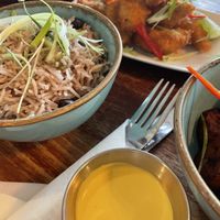 Rice and peas prawns mango mayo   at Jam Delish in North London