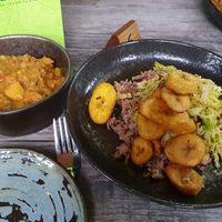 "Goat" curry at Jam Delish in North London