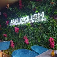 Statement wall at Jam Delish in North London