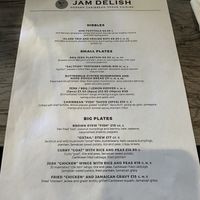 Menu   at Jam Delish in North London