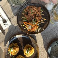 Oyster mushrooms & Tostones  at Jam Delish in North London