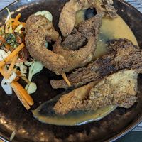 Fried mushrooms and plantain ketchup at Jam Delish in North London