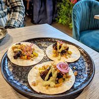 Jerk "pork" belly tacos at Jam Delish in North London