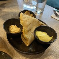 Island trio and grilled roti - an absolute must-try!! I was in heaven eating this  at Jam Delish in North London