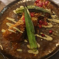 Fried Aubergine at Jam Delish in North London