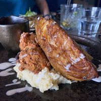 Caribbean fried chicken and Jamaican gravy   at Jam Delish in North London