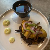 Jamaican "Oxtail" Coco Bread  at Jam Delish in North London