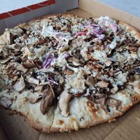 Vegan mushroom pizza at Chargrill'd Eatery in Belconnen