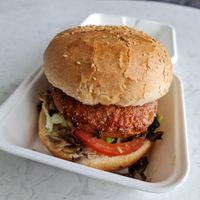 Vegan burger at Chargrill'd Eatery in Belconnen