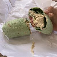 Hummus was tasty just a lot was put on   at Roadrunner Grab+Go in Joshua Tree