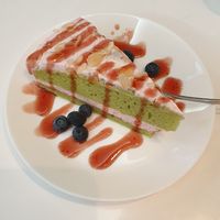 Erdbeerkuchen at Loving Hut in St Kanzian