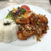 Sweet chili shrimp  at Loving Hut in St Kanzian