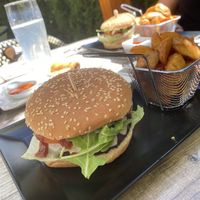 Moving Mountains burger at Loving Hut in St Kanzian