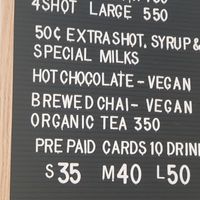 Vegan chai & choc at Hustle Coffee in Bendigo