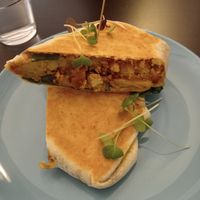 Vegan breakfast wrap at Cafe Napoleon in Warners Bay