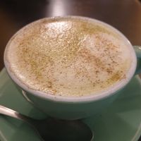 Matcha latte at Cafe Napoleon in Warners Bay