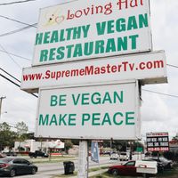 the sign outside at Loving Hut in Tampa