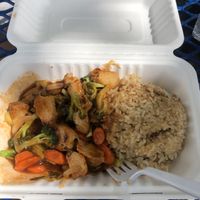 Heavenly Tofu with veggies and rice  at Loving Hut in Tampa