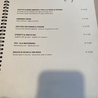 Vegan menu card at Al Ventitre in Lazise
