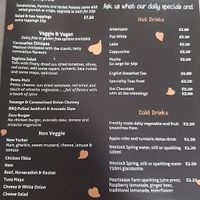 Menu at Cafe Zero + Purely Vegan Bistro in Bridgnorth
