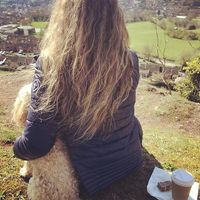 Enjoying my oat milk latte & peanut butter blondie at Queen's Parlour behind Cafe Zero. at Cafe Zero + Purely Vegan Bistro in Bridgnorth